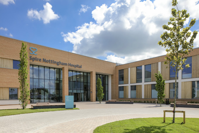 The Front of Nottingham Spire Hospital